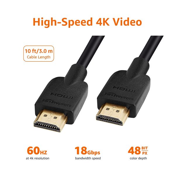 Amazon Basics High-Speed 4K HDMI Cable - 10 Feet
